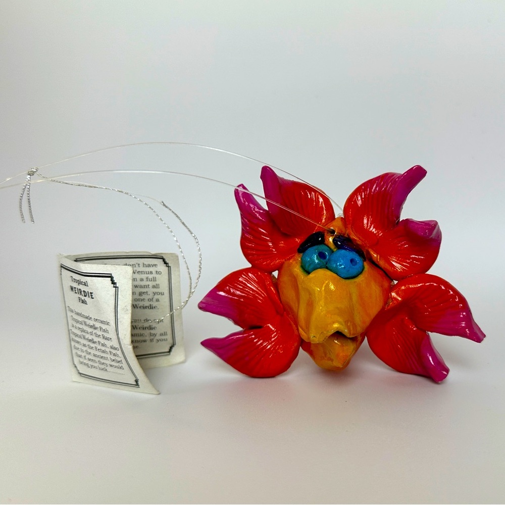 “Tropical Weirdie Fish” Handmade Ceramic Hawaiian Fish Ornament Hanging Decor